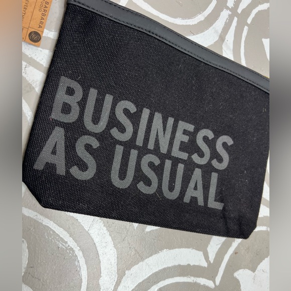NWT “ Business As Usual “ Canvas Pouch - Picture 4 of 5